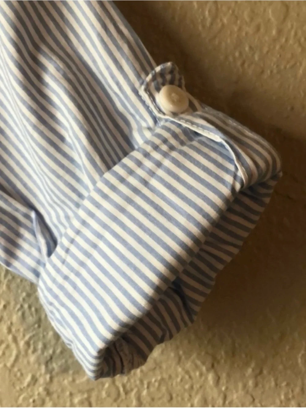 Carter’s Shirt Girls Kids Light Blue Stripe Roll Sleeve Casual Blouse Top Sz 5